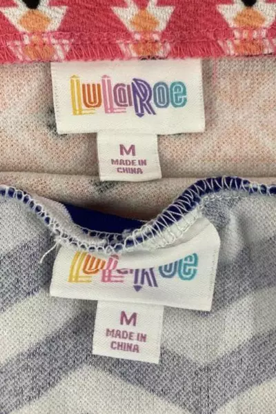Lot of 2 LuLaRoe Skirts Cassie Knit Pencil Bright Chevron Women's Size Medium