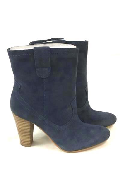 B. Makowsky Blue Suede Coachella Ankle Boots Bootie B FLOKIE Size 5 M