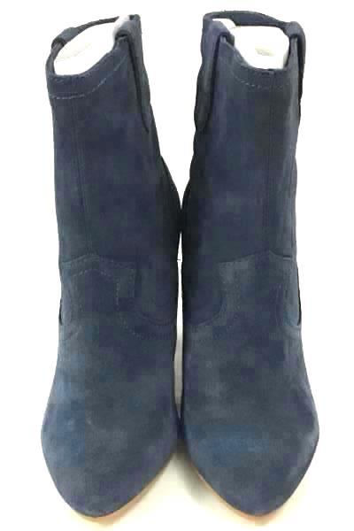 B. Makowsky Blue Suede Coachella Ankle Boots Bootie B FLOKIE Size 5 M