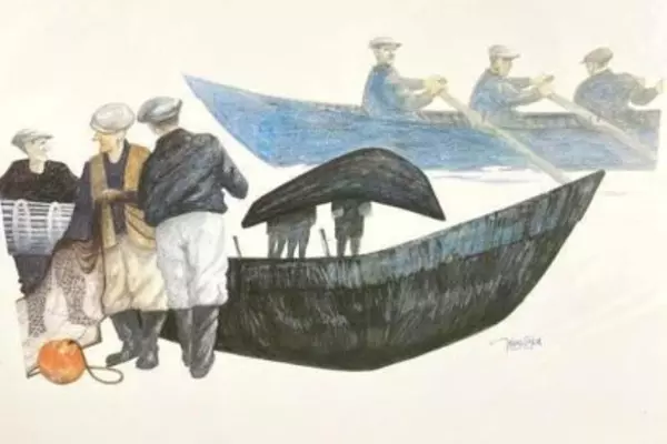 Vintage Insight Framing Art Print Currachs by John Dixon Sealed 8.25x11.75