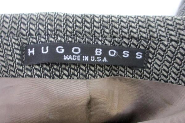 Hugo Boss Gray Tweed Herringbone Wool Pleated Front 2 Piece Suit 44L 36 x 31