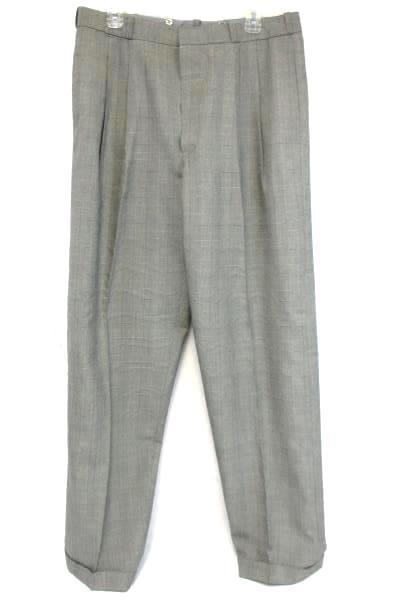 Executives Closet 2 Piece Suit Custom Tailored Gray Checkered Men's 44L 36W 34L