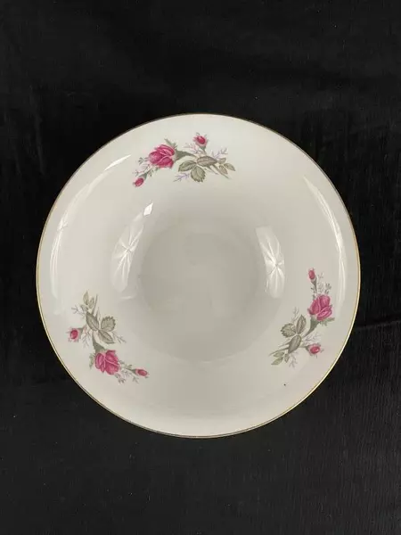 Set of 3 Xiang Shan Porcelain Cereal Bowls Pink Roses Gold Trim 6"