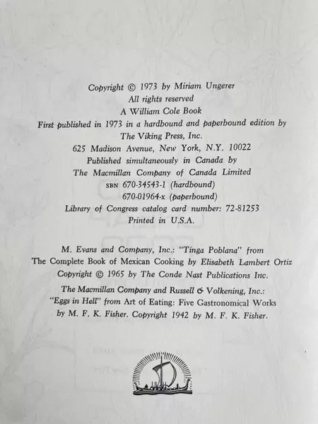 Good Cheap Food 1st Edition 1973 Miriam Ungerer Viking Books Cookbook DJ HC