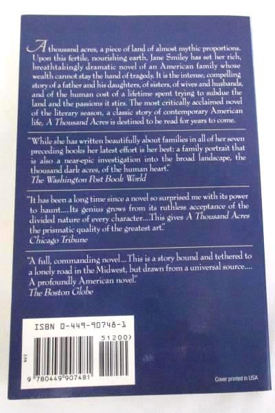A Thousand Acres by Jane Smiley Soft Cover 1991 Ballantine Books