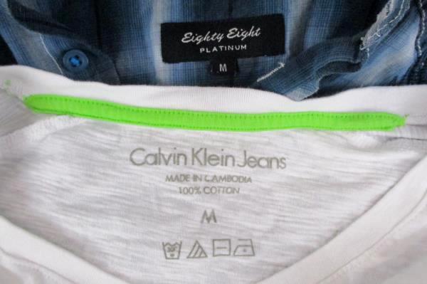 Layered Shirt Set Calvin Klein Tee And Eighty Eight Platinum Button Up Sz M