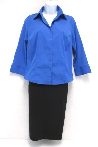 Lot 3 Women's Business Career Bodycon Pencil Skirt Mini Skirt Button Up Shirt M