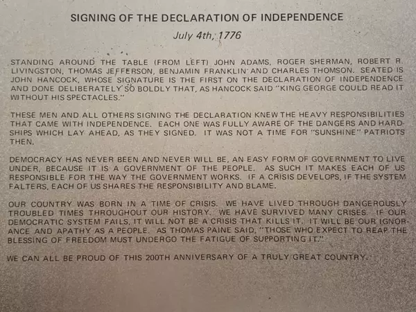 Oval Aluminum Tray Bicentennial 1776-1976 Signing of Declaration Independence