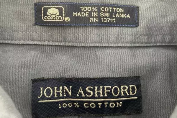 John Ashford Men's Medium Blue Button-Up Long Sleeve Dress Shirt Cotton