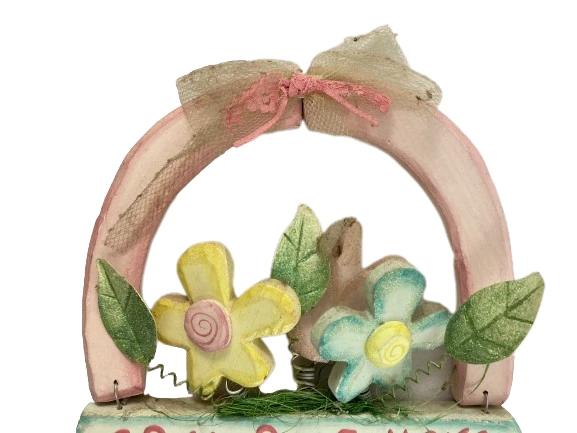 Vintage Spring Is Here Wooden Hanging Sign Wall Decor Flowers & Dragonflies