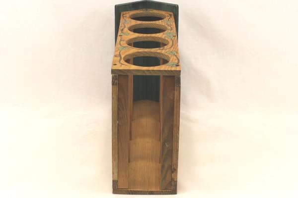 Wood Birdhouse Wire Grape & Vine Wine Holder Stand Country Vineyard Decor