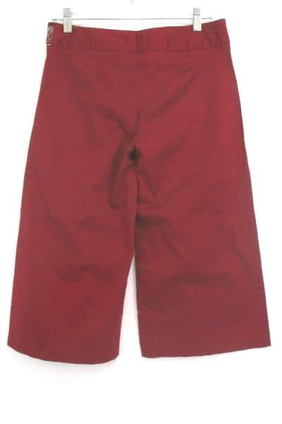 Junior Women Capri Size 9 Pants Red Embroidered Embellished Waistband Heart Soul