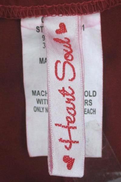 Junior Women Capri Size 9 Pants Red Embroidered Embellished Waistband Heart Soul