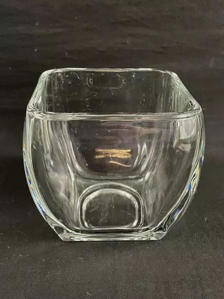 Lot of 3 Square Heavy Glass Flower Vases Luar Unbranded 6 Inch 5 Inch 4 Inch