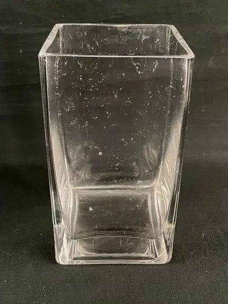 Lot of 3 Square Heavy Glass Flower Vases Luar Unbranded 6 Inch 5 Inch 4 Inch