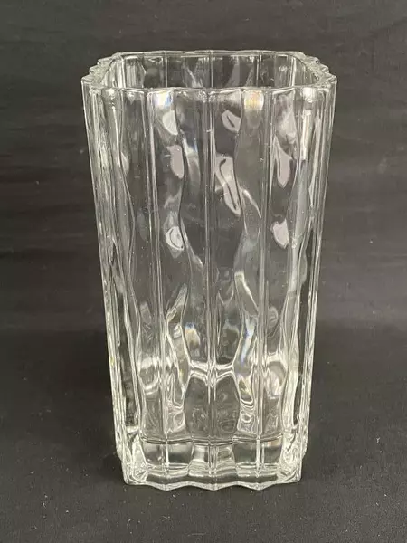 Lot of 3 Square Heavy Glass Flower Vases Luar Unbranded 6 Inch 5 Inch 4 Inch