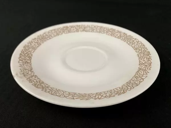 Lot of 2 Corelle by Corning Woodland Bread Plate & Saucer Brown Floral