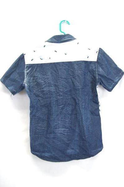 Juishden Juniors Blue White Bird Button Up Shirt Size Medium