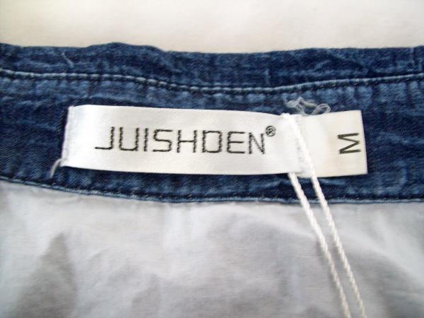 Juishden Juniors Blue White Bird Button Up Shirt Size Medium