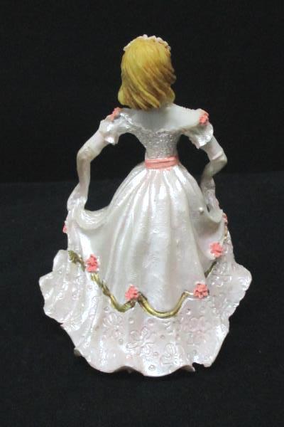 Quinceanera Girl Figurine 3.75" Blonde Pink Gold Dress Happy 15 Birthday Resign