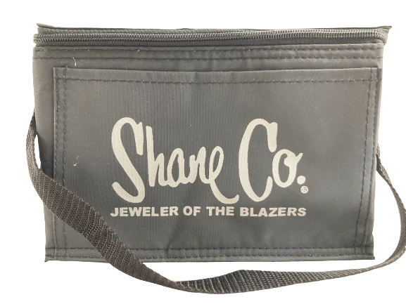 Portland Trailblazers Give Away Insulated Lunch Bag Black Zip Up Strap Handle