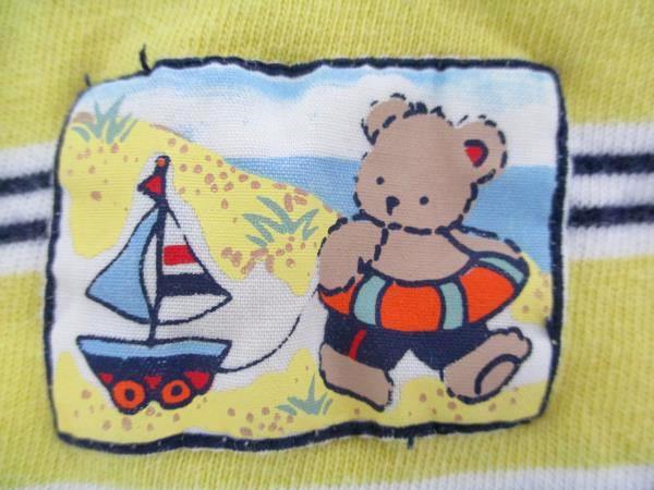 2 Boys Infant One Piece Striped Tank Long Sleeve Football Blue Yellow Sz 6M