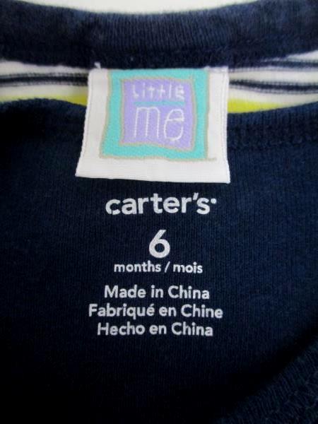 2 Boys Infant One Piece Striped Tank Long Sleeve Football Blue Yellow Sz 6M