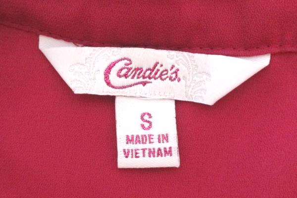 Sheer Tie Top Blouse Shirt Candies Hot Pink Button Up Lace Panel Back Women's S