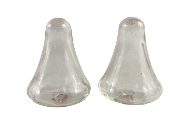  2 Clear Bell Shaped Glass Oil Lamps For Light Fixture