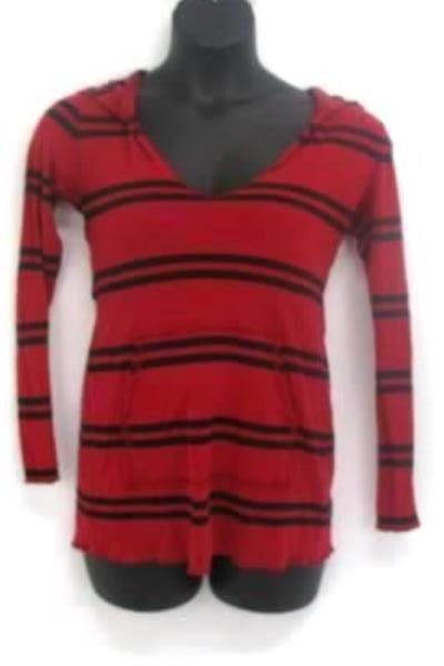 Lot of 2 Women's Tops Maurices Croft & Barrow Red Black White Striped Plaid Sz L