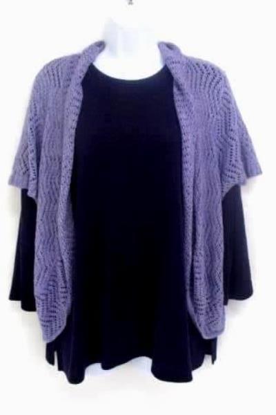 Lot of 2 Women's Tops Christopher&Banks BonWorth Purple Knit Cardigan Size L