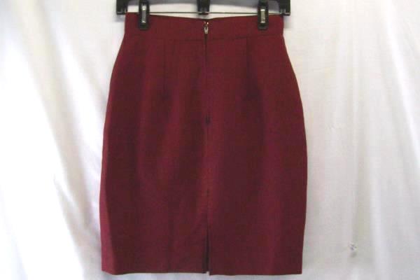 United Colors Of Benetton Women's Red Black Chevron Knee Length Skirt Size 40