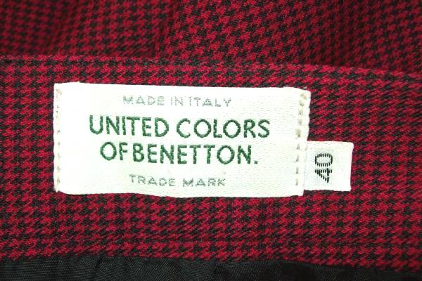 United Colors Of Benetton Women's Red Black Chevron Knee Length Skirt Size 40