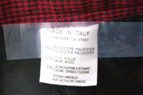 United Colors Of Benetton Women's Red Black Chevron Knee Length Skirt Size 40