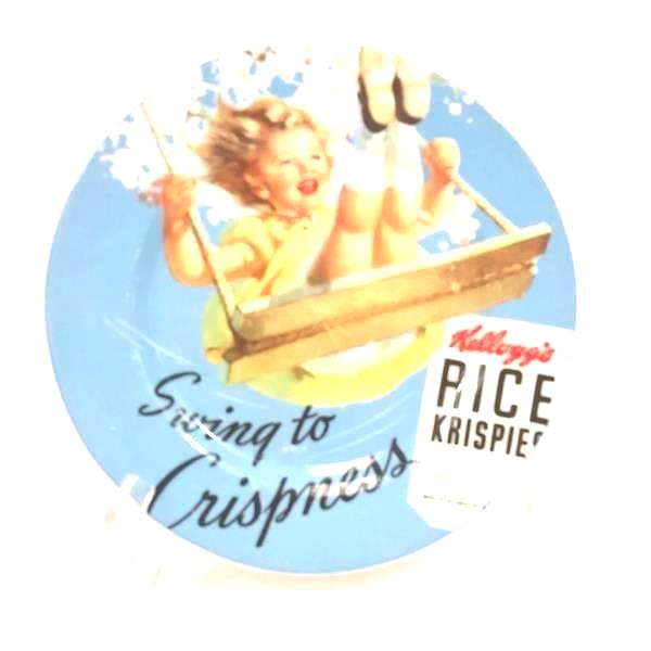 Rice Krispies 2005 Vintage Kellogg's Girl Salad Plate Snap Crackle Pop Swinging