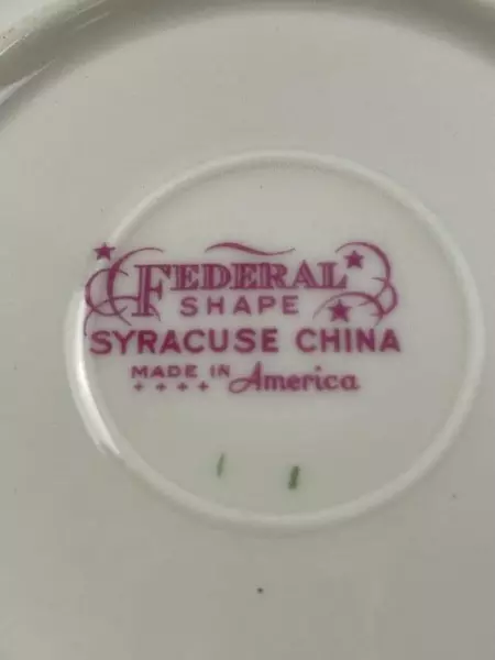 Set of 2 Vintage Federal Shape Syracuse China Floral Fruit Bowls Gold Trim
