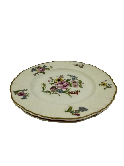 Set of 2 Vtg Federal Shape Syracuse China Salad Plates USA Victorian Floral