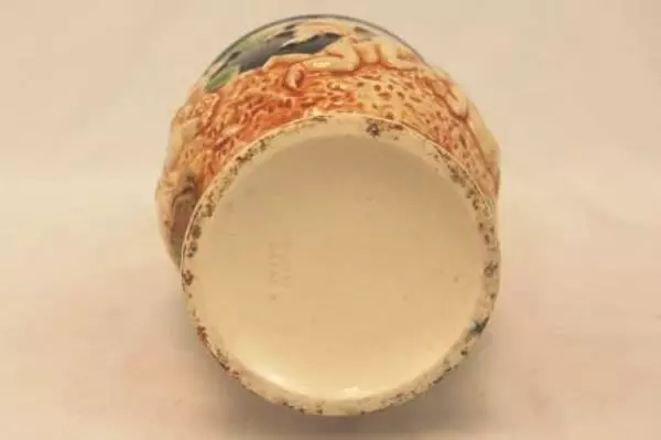 Vintage Vase Urn Ceramic Hand Painted Grecian Design Two Handle Japan