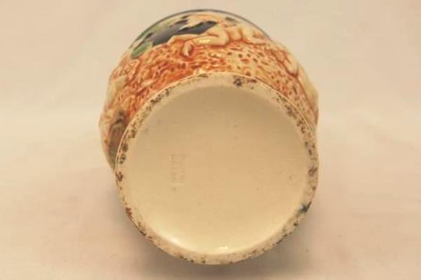 VTG Vase Urn Ceramic Hand Painted Grecian Design Two Handle Japan