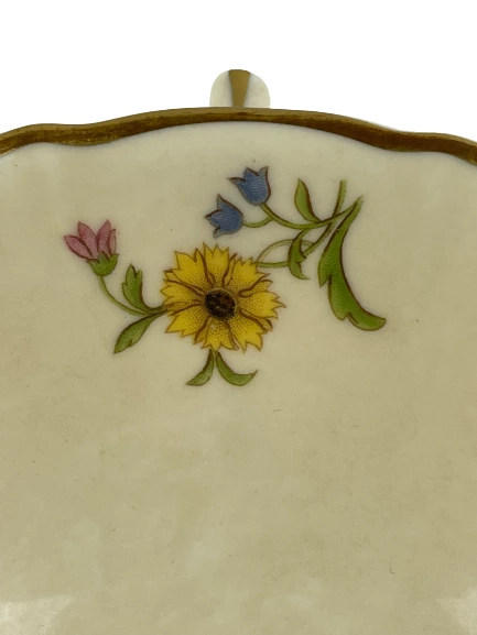 Vintage Syracuse China Soup Bowls Set of 2 Floral Federal Shape Gold Accents