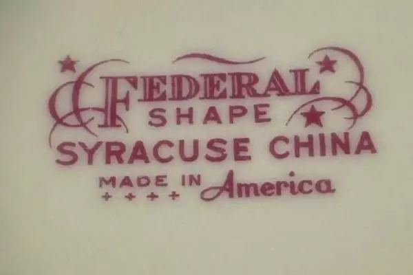 Vintage Syracuse China Soup Bowls Set of 2 Floral Federal Shape Gold Accents