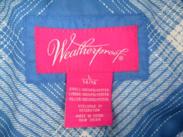 Weatherproof Girls Puffer Vest Zip Up Blue Size Large 14/16
