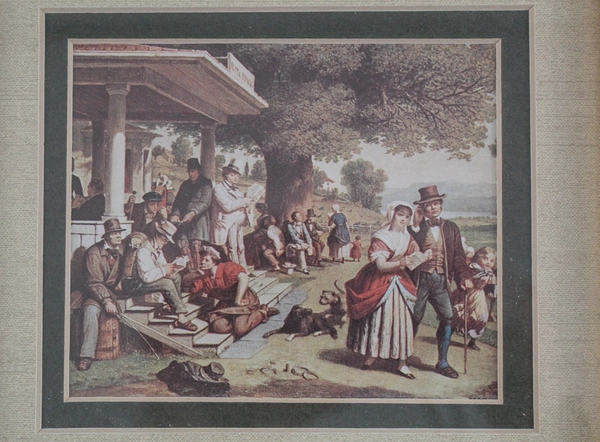 BP Co Framed Matted Art Print The Rural Post Office by T P Rossiter 10x11in