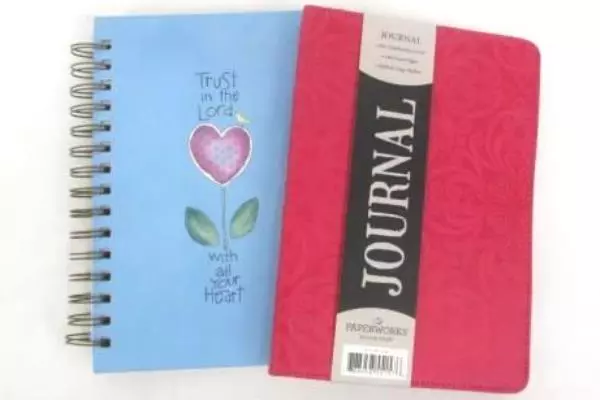 Lot of 2 Journals Blue Pink Flex Leather Faith Floral New Unused