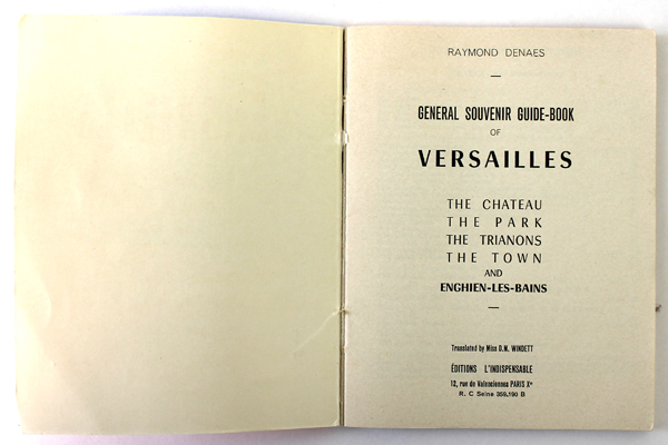 Vintage French Versailles Guide-Book by Raymond Denaes