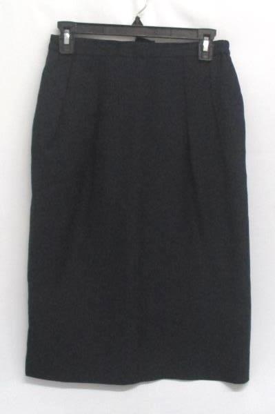 Women's Career Outfit Blouse Skirt White Blue Ruffles Pleated Size M/8