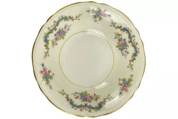Set of 4 Vintage Edwin Knowles 49-5 Floral Bowls with Handles USA
