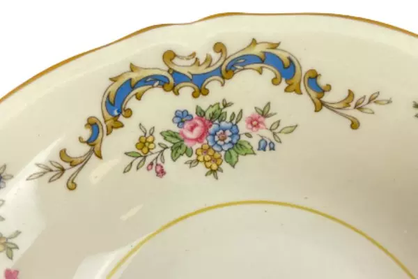 Set of 4 Vintage Edwin Knowles 49-5 Floral Bowls with Handles USA