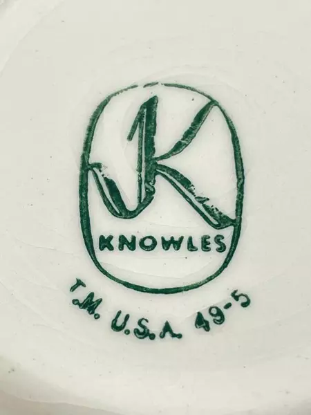 Lot of 2 Vintage Edwin Knowles 49-5 Floral Fruit Bowls with Handles USA