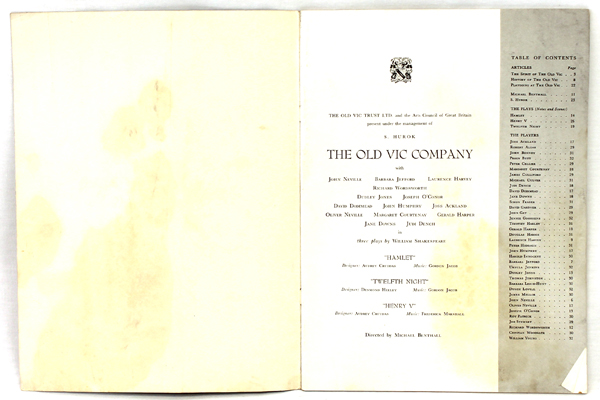 The Old Vic Company Presented by S. Hurok 1956-1957